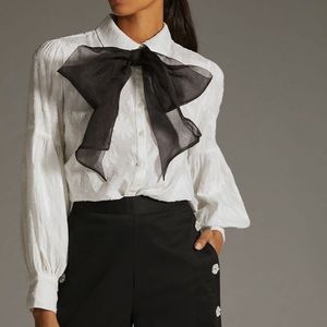 Chiffon bow tie neck blouse